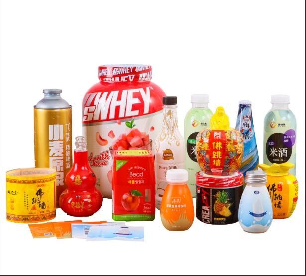 白いBOPP/PE/PP/PVC/PETの香味ラベルのための防水収縮袖ラベル