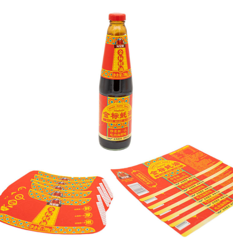 調味料のためのカスタマイズされた湿粘着ラベル 10-12色印刷 ラベルステッカーメーカー